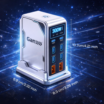 Gambar produk Asometech Charger Station Fast Charging LED Display Type C GaN 300W - YMX-300W