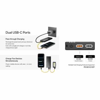 Gambar produk NITECORE Power Bank 10000mAh PD QC Carbon Fiber IPX7 USB Type C 22.5W - NB10000 Gen4