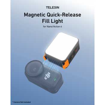 TELESIN Magnetic Quick Release Fill Light for Osmo Nano Action 6 - S5-BGD-17-TDJ