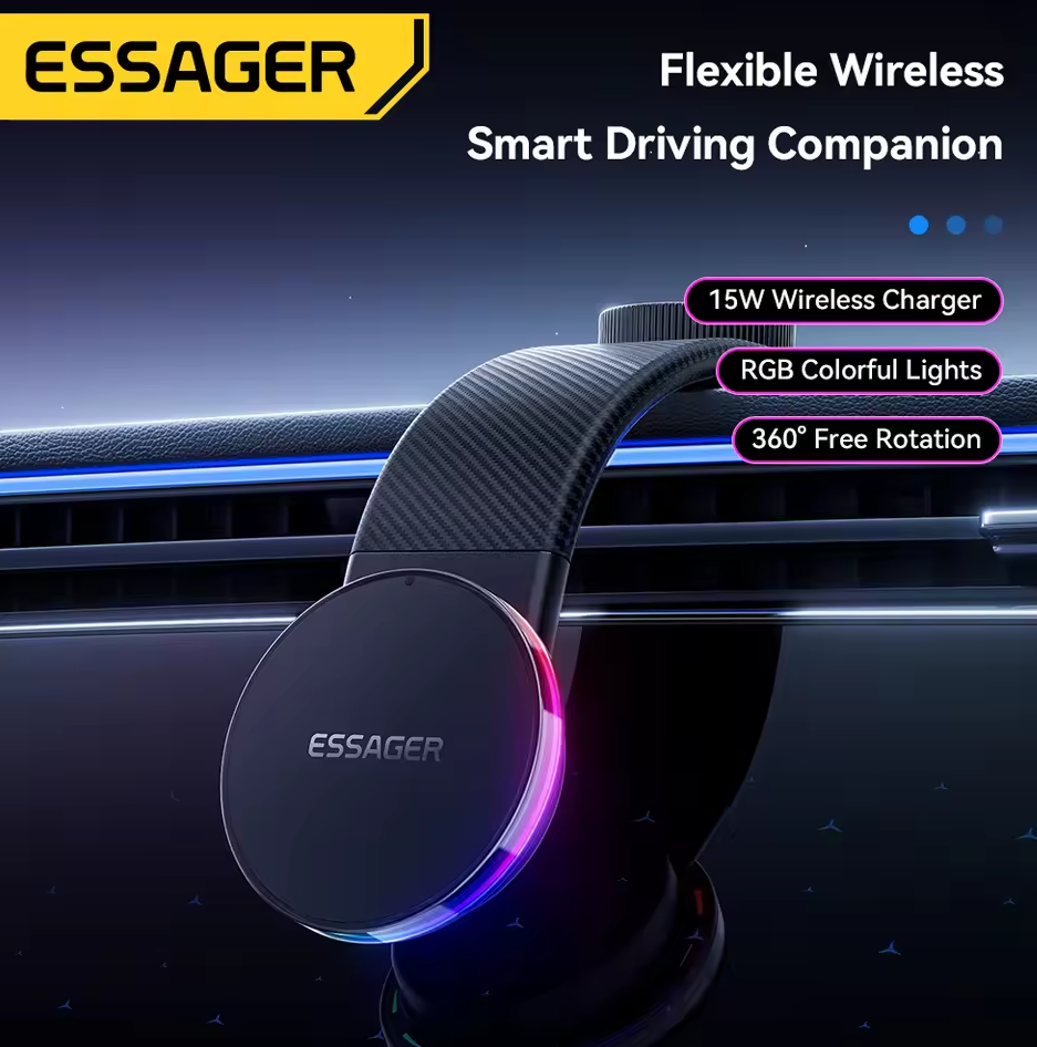 ESSAGER Magnetic Smartphone Wireless Charging Car Mount Holder 15W - EZJCX-ZH01 Gambar produk ESSAGER Magnetic Smartphone Wireless Charging Car Mount Holder 15W - EZJCX-ZH01