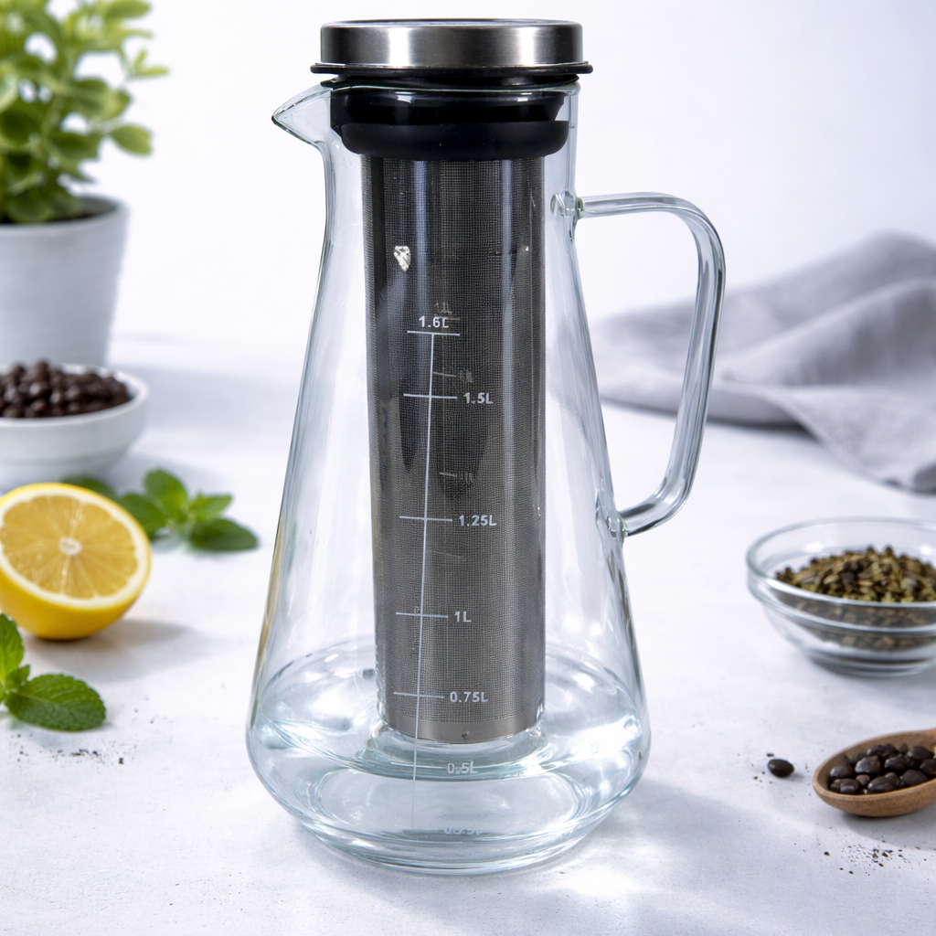 MagiDeal Teko Kopi Cold Brew Coffee Maker Stainless Steel Filter 1.6L - MD-11 Gambar produk MagiDeal Teko Kopi Cold Brew Coffee Maker Stainless Steel Filter 1.6L - MD-11