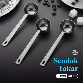 One Two Cups Sendok Takar Kopi Measuring Spoon Stainless Steel 3 PCS - PR3