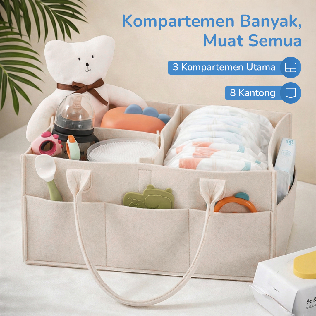 Mrosaa Tas Organizer Perlengkapan Bayi Portable Baby Diaper Caddy Bag - SS320 Gambar produk Mrosaa Tas Organizer Perlengkapan Bayi Portable Baby Diaper Caddy Bag - SS320
