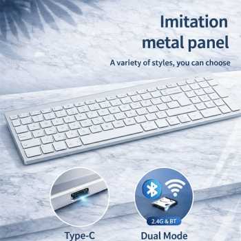 Gambar produk JOMAA Keyboard Dual Wireless Bluetooth 2.4G with Phone Stand Type C - MLD-580