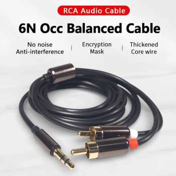 YAMI Kabel Audio 3.5mm to 2 RCA High Quality Full Copper 2M - YM2M