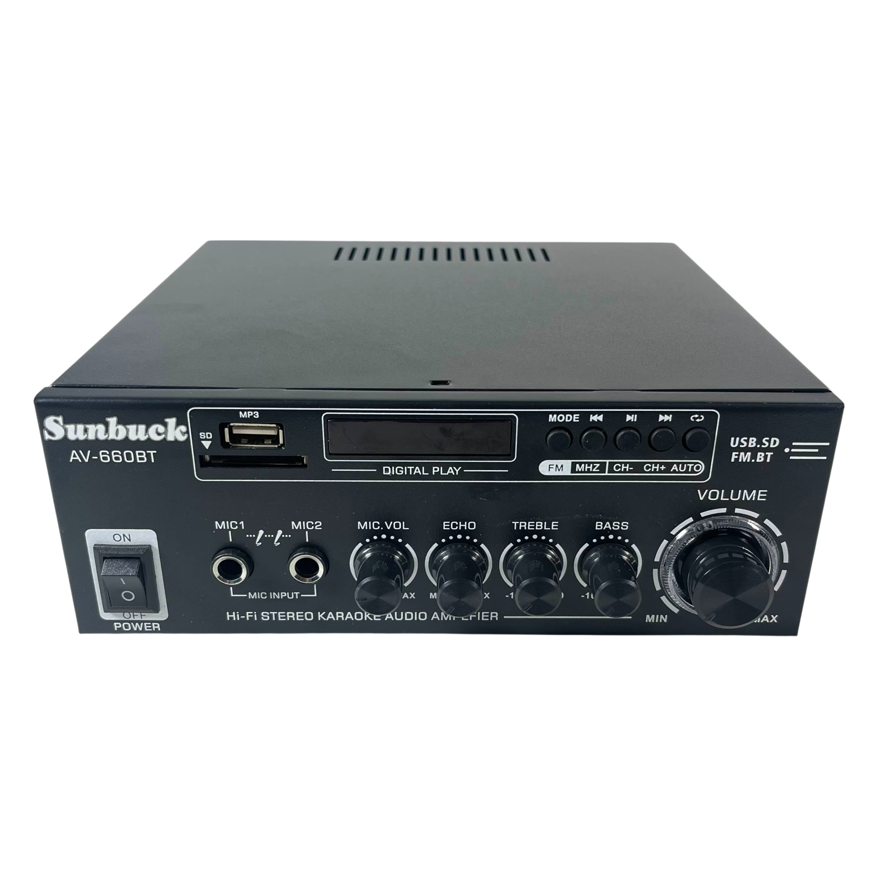 Sunbuck Audio Bluetooth 5.0 DAC Amplifier 2 Ch Remote 2000W - AV-660BT Gambar produk Sunbuck Audio Bluetooth 5.0 DAC Amplifier 2 Ch Remote 2000W - AV-660BT