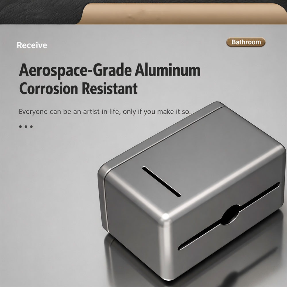 ATORSE Kotak Tisu Kamar Mandi Aluminium Waterproof Hole Free - Y-24 Gambar produk ATORSE Kotak Tisu Kamar Mandi Aluminium Waterproof Hole Free - Y-24