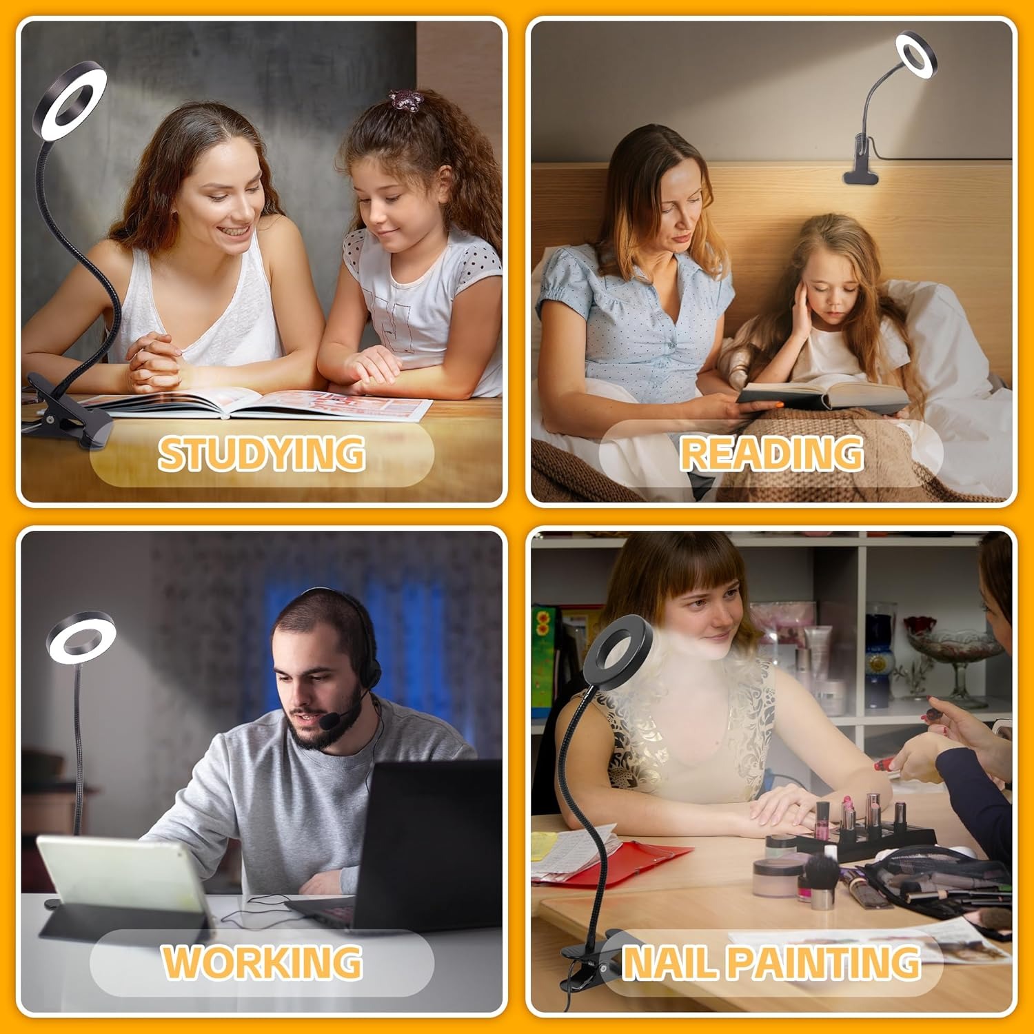 Foneso Lampu Baca LED Study Lamp Clip Rechargeable 19 Inch Ring Light - 7015-B Gambar produk Foneso Lampu Baca LED Study Lamp Clip Rechargeable 19 Inch Ring Light - 7015-B