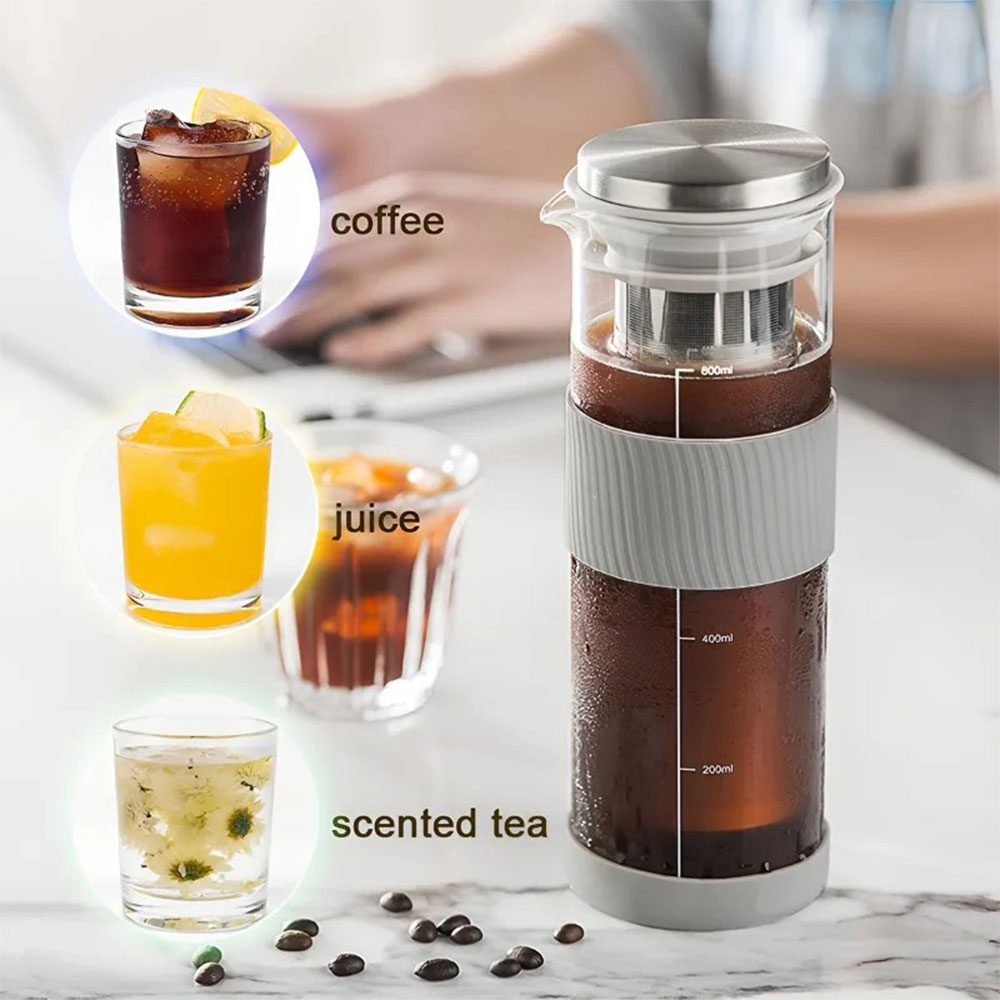 Gambar produk ODTY Teko Kaca Cold Brew Coffee Maker Filter Stainless Steel 800ml - OD-15