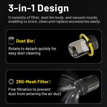 Gambar produk NITECORE Extension Vacuum Kit Nozzle Dust Bin 3in1 for BB Nano Blower - NIA007