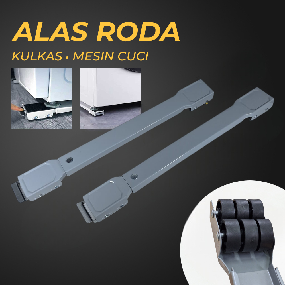 OIMG Alas Roda Kulkas Mesin Cuci Stand Moveable Roller 70cm 2 PCS - OMG17 Gambar produk OIMG Alas Roda Kulkas Mesin Cuci Stand Moveable Roller 70cm 2 PCS - OMG17