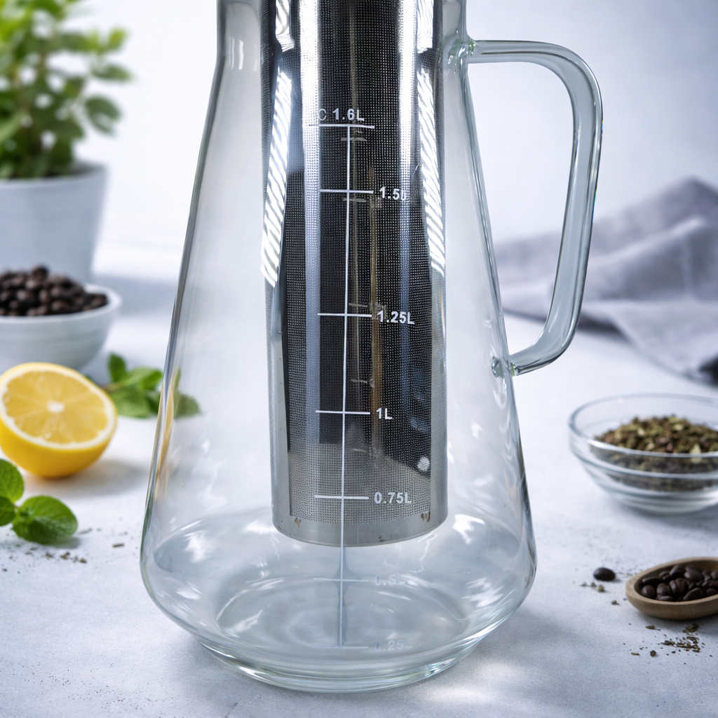 MagiDeal Teko Kopi Cold Brew Coffee Maker Stainless Steel Filter 1.6L - MD-11 Gambar produk MagiDeal Teko Kopi Cold Brew Coffee Maker Stainless Steel Filter 1.6L - MD-11