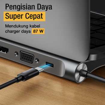 Gambar produk Docktion Hub USB Type C Adaptor HDMI 4K AUX Card Reader 11in1 - BYL-2003