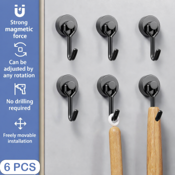 Taffware Magnet Gantungan Rotating Hook Strong Neodymium 16mm 6 PCS - D16