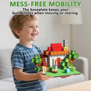 Gambar produk JUVE Papan Dasar Baseplate Balok Bangun Anak Toy Edukasi 8x8cm 1 PCS - J-80