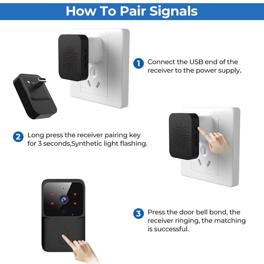 KEQUS Bel Pintu Kamera Video Doorbell WiFi Remote Intercom 400mAh - M6 Gambar produk KEQUS Bel Pintu Kamera Video Doorbell WiFi Remote Intercom 400mAh - M6