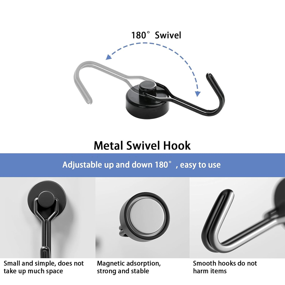 Taffware Magnet Gantungan Rotating Hook Strong Neodymium 16mm 6 PCS - D16 Gambar produk Taffware Magnet Gantungan Rotating Hook Strong Neodymium 16mm 6 PCS - D16