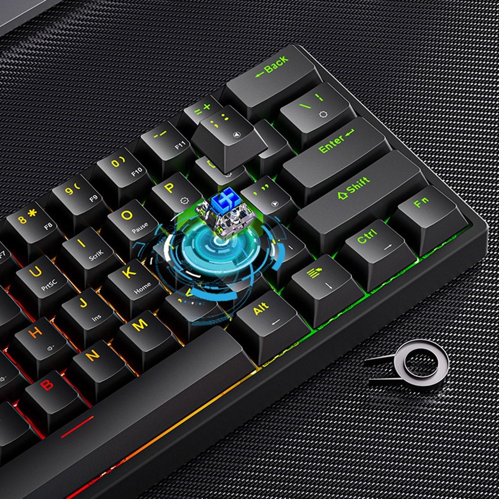 Y-FRUITFUL Keyboard Gaming Mechanical Feel 61 Key Blue Switch Wired - K33 Gambar produk Y-FRUITFUL Keyboard Gaming Mechanical Feel 61 Key Blue Switch Wired - K33