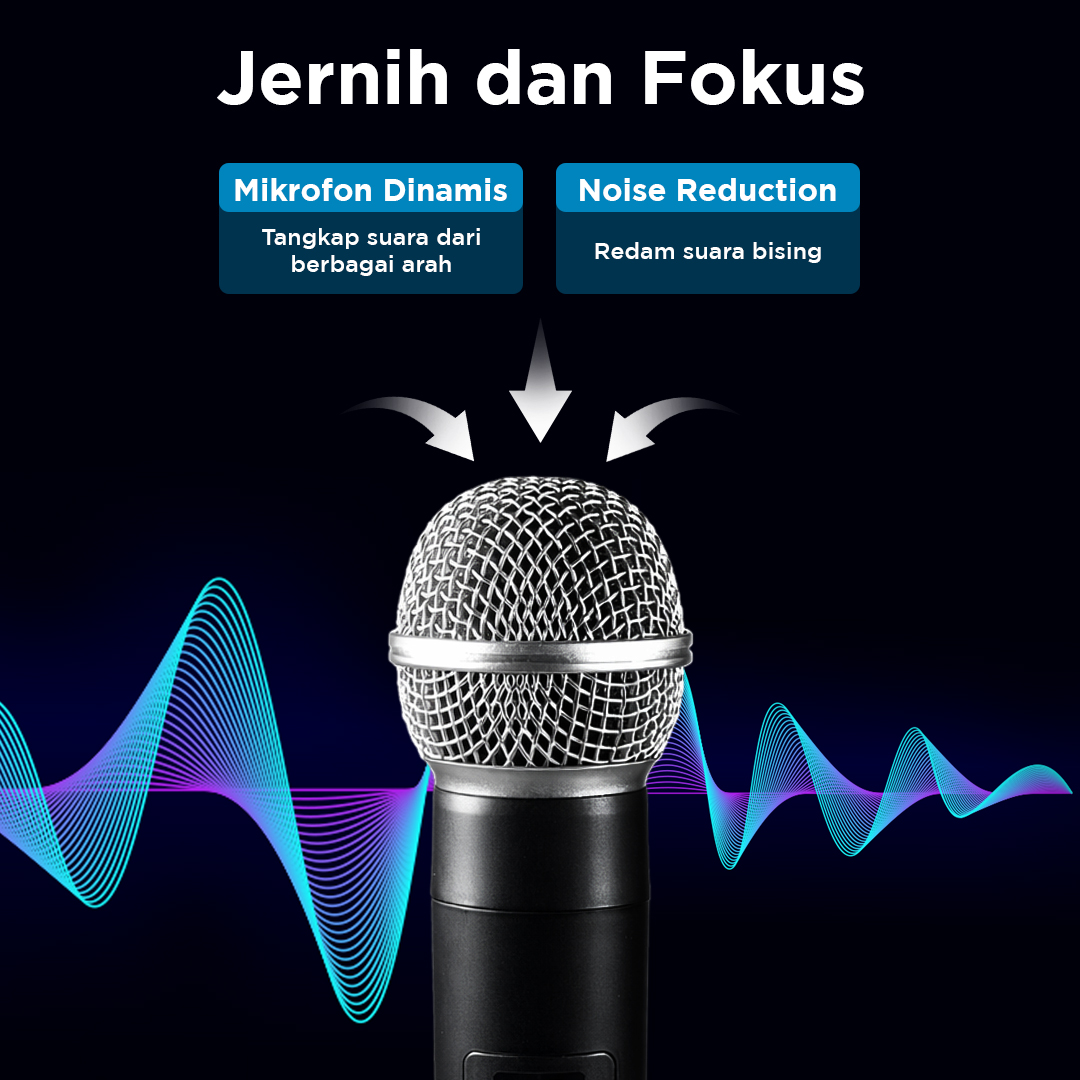 Fradical Microphone Karaoke Handheld Wireless Rechargeable 2.4GHz 2PCS - FDR24 Gambar produk Fradical Microphone Karaoke Handheld Wireless Rechargeable 2.4GHz 2PCS - FDR24