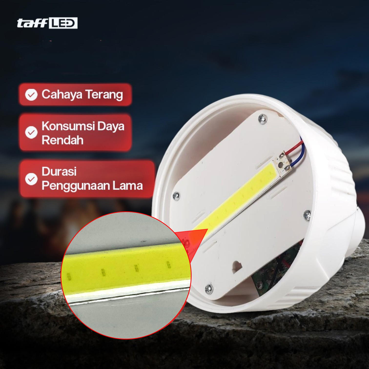 TaffLED Lampu LED Camping Gantung Waterproof Natural White 10W - V10 Gambar produk TaffLED Lampu LED Camping Gantung Waterproof Natural White 10W - V10