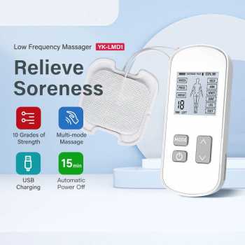 TaffOmicron Alat Pijat Elektrik Akupuntur Tempel TENS EMS 9 Mode 2 Pad - YK-LMD1