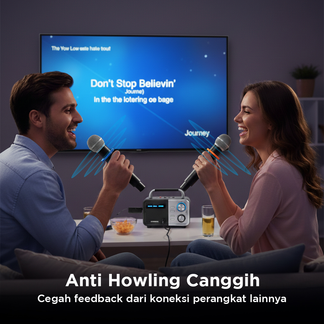 Fradical Microphone Karaoke Handheld Wireless Rechargeable 2.4GHz 2PCS - FDR24 Gambar produk Fradical Microphone Karaoke Handheld Wireless Rechargeable 2.4GHz 2PCS - FDR24