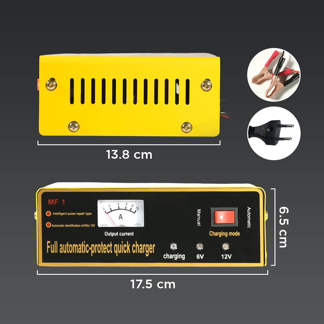 UrbanRoad Charger Aki Mobil Motor Intelligent Battery Charger 6V/12V - MF1 Gambar produk UrbanRoad Charger Aki Mobil Motor Intelligent Battery Charger 6V/12V - MF1