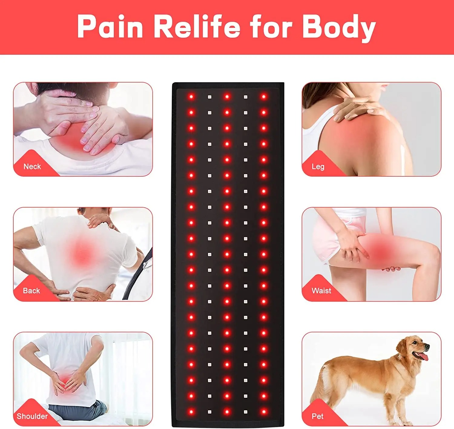 CIM Sabuk Terapi Red Light Belt Waist Wrap Pain USB 660nm 850nm - C-70 Gambar produk CIM Sabuk Terapi Red Light Belt Waist Wrap Pain USB 660nm 850nm - C-70