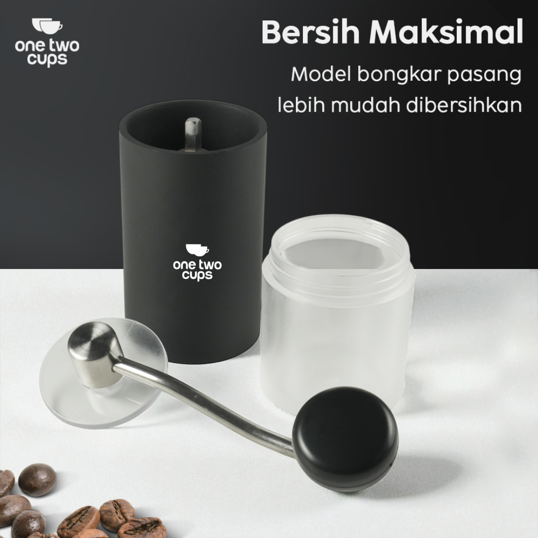 One Two Cups Alat Penggiling Kopi Manual Coffee Grinder Adjustable - BN50 Gambar produk One Two Cups Alat Penggiling Kopi Manual Coffee Grinder Adjustable - BN50