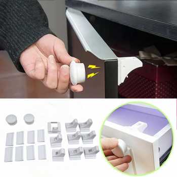 KOOLBOYZ Kunci Laci Lemari Magnetic Safety Kids Drawer 8 Lock 2 Key - LK-004-KB