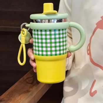 One Two Cups Botol Minum Tumbler Air Panas Dingin Handle Straw 600ml - ZY0269