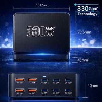 Gambar produk IHDAPP Charger Station Portable Fast Charging USB Type C 10 Port 330W - YFY-330C