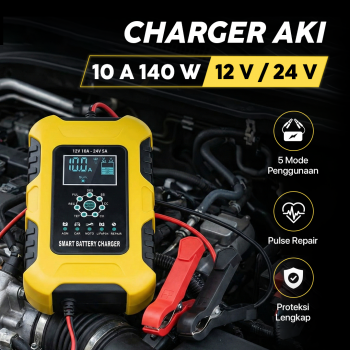 Gambar produk FOXSUR Charger Baterai Aki Mobil Automatic Detection 180AH 12/24V - FBC122410D
