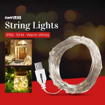 Gambar produk TaffLED Lampu Hias String Lights IP65 USB 100 LED 10M Warm White - TDC-01