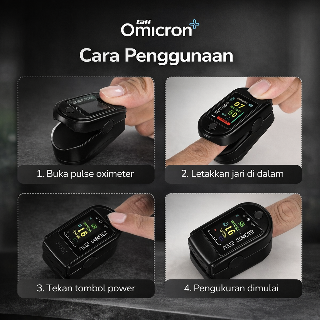 TaffOmicron Fingertip Pulse Oximeter Ukur Saturasi O2 Darah Gen 2 TFT - LK86 Gambar produk TaffOmicron Fingertip Pulse Oximeter Ukur Saturasi O2 Darah Gen 2 TFT - LK86