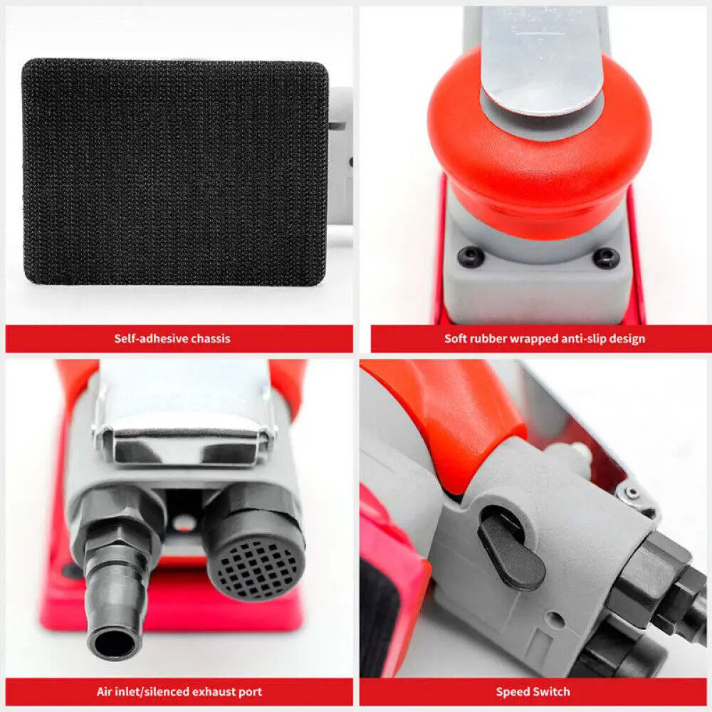 THETWOO Mesin Amplas Angin Air Orbital Sander Pneumatic Square - BG-75100D Gambar produk THETWOO Mesin Amplas Angin Air Orbital Sander Pneumatic Square - BG-75100D