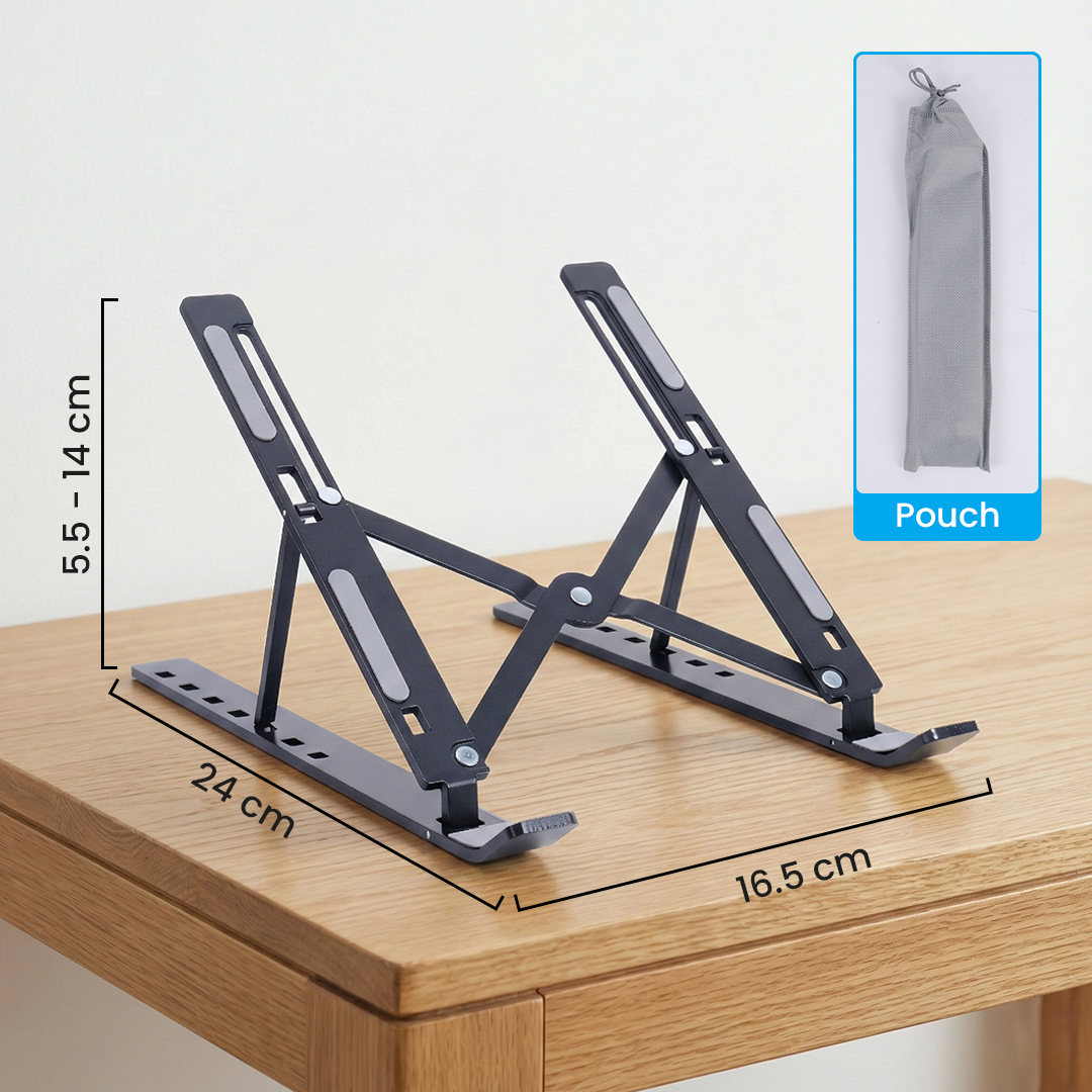 MC Laptop Stand Lipat Riser Foldable Adjustable Aluminium - N3 Gambar produk MC Laptop Stand Lipat Riser Foldable Adjustable Aluminium - N3
