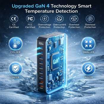 Gambar produk STONEGO Charger Station Fast Charging 10 Port USB Type C GaN3 1000W - YMX-1000W