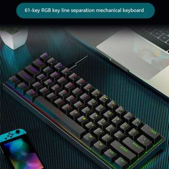 Y-FRUITFUL Keyboard Gaming Mechanical Feel 61 Key Blue Switch Wired - K33