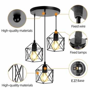 Gambar produk Depuley Lampu Gantung Vintage Pendant Light Adjustable Iron E27 - DE27