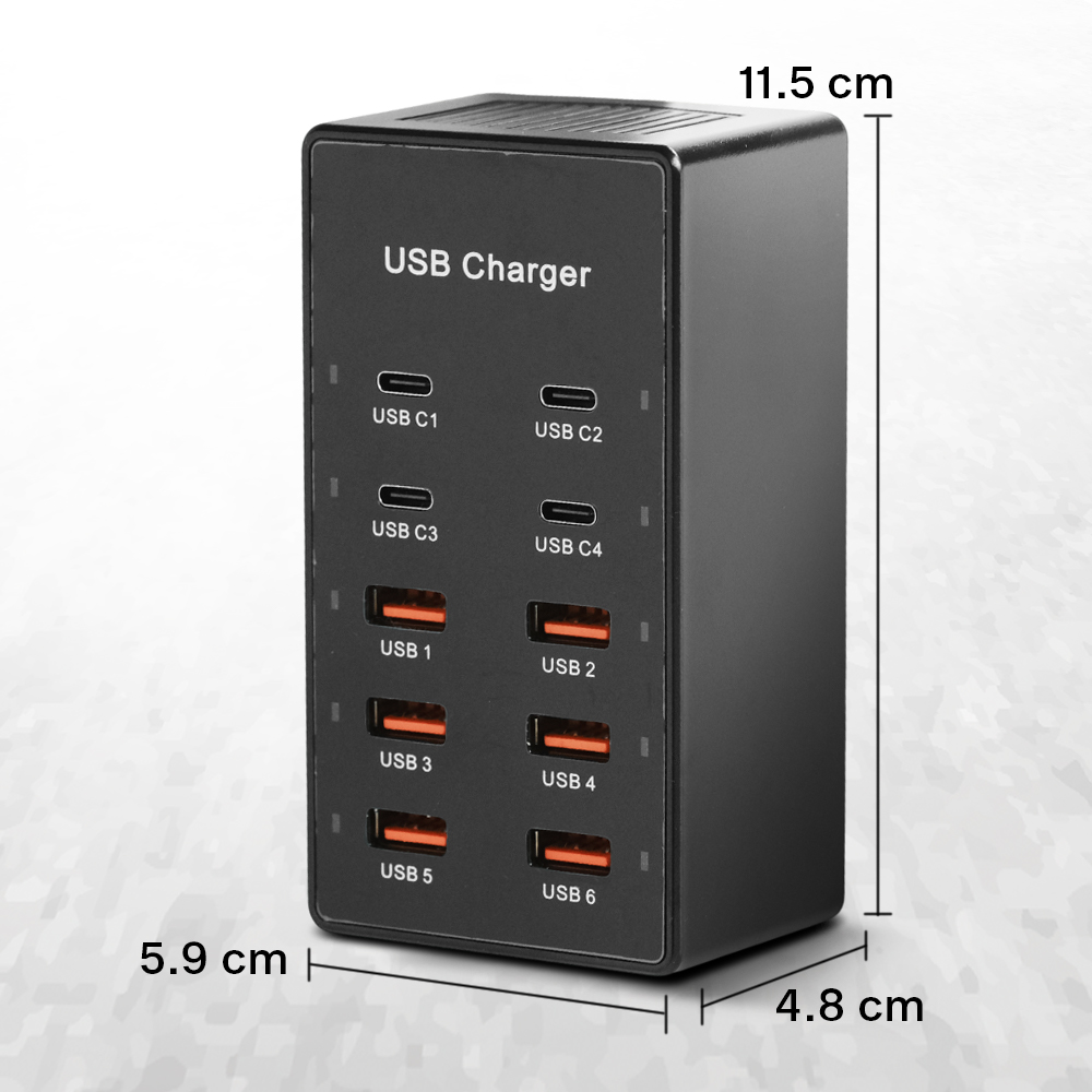 Gambar produk ALASICKA USB Hub Charger 10 Multi Port Type C 5V/2.4A 60W EU Plug - YC-A6