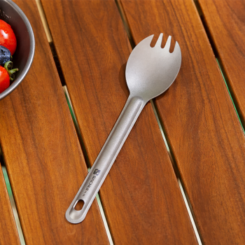 SACHUI Spork Alat Makan Outdoor Camping Titanium Long Handle Cutlery - SC116