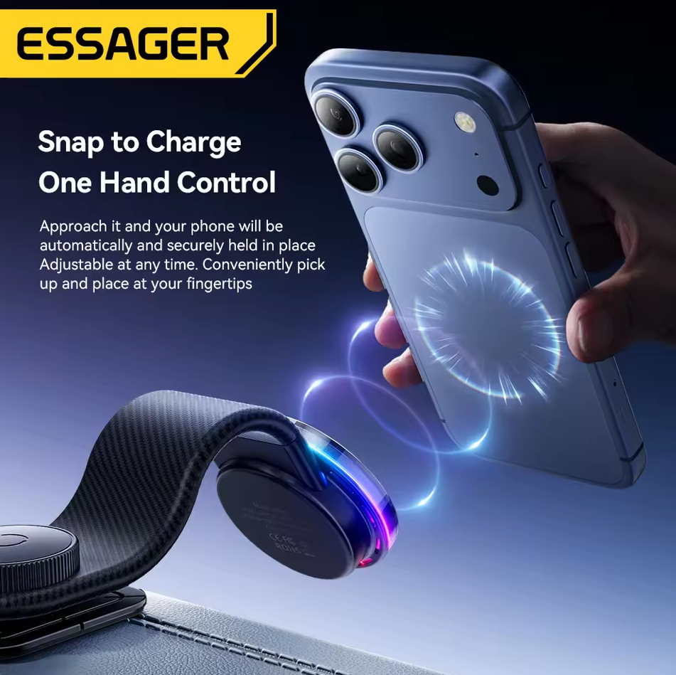 ESSAGER Magnetic Smartphone Wireless Charging Car Mount Holder 15W - EZJCX-ZH01 Gambar produk ESSAGER Magnetic Smartphone Wireless Charging Car Mount Holder 15W - EZJCX-ZH01
