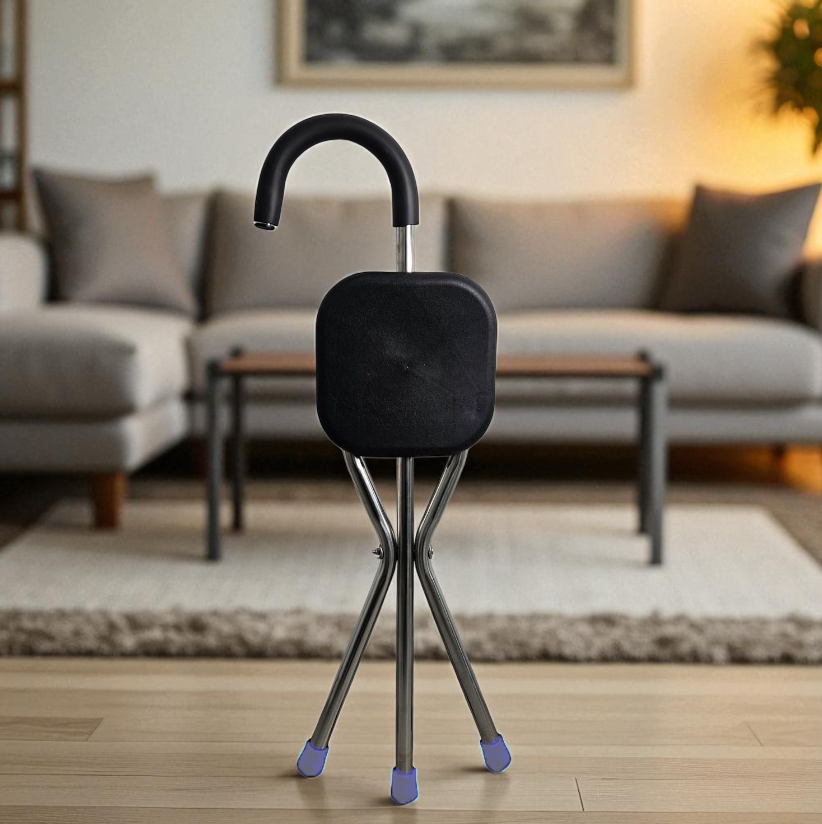 GAIWANZI Tongkat Jalan Kursi Lipat 2in1 Foldable Cane Chair Portable - GZD05 Gambar produk GAIWANZI Tongkat Jalan Kursi Lipat 2in1 Foldable Cane Chair Portable - GZD05