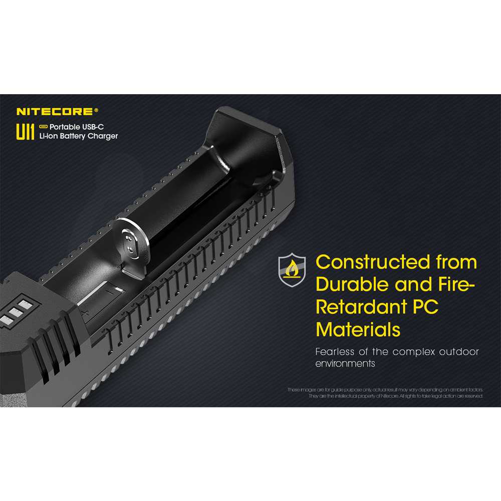 Gambar produk NITECORE Charger Baterai 1 Slot 18650 21700 Li-Ion IMR with LED Light - UI1