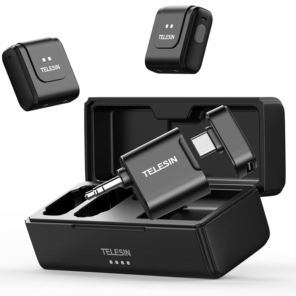 TELESIN Mikrofon Wireless Lavalier 2in1 Bluetooth Magnetic Clip Type C - P5-MCP-14 Gambar produk TELESIN Mikrofon Wireless Lavalier 2in1 Bluetooth Magnetic Clip Type C - P5-MCP-14