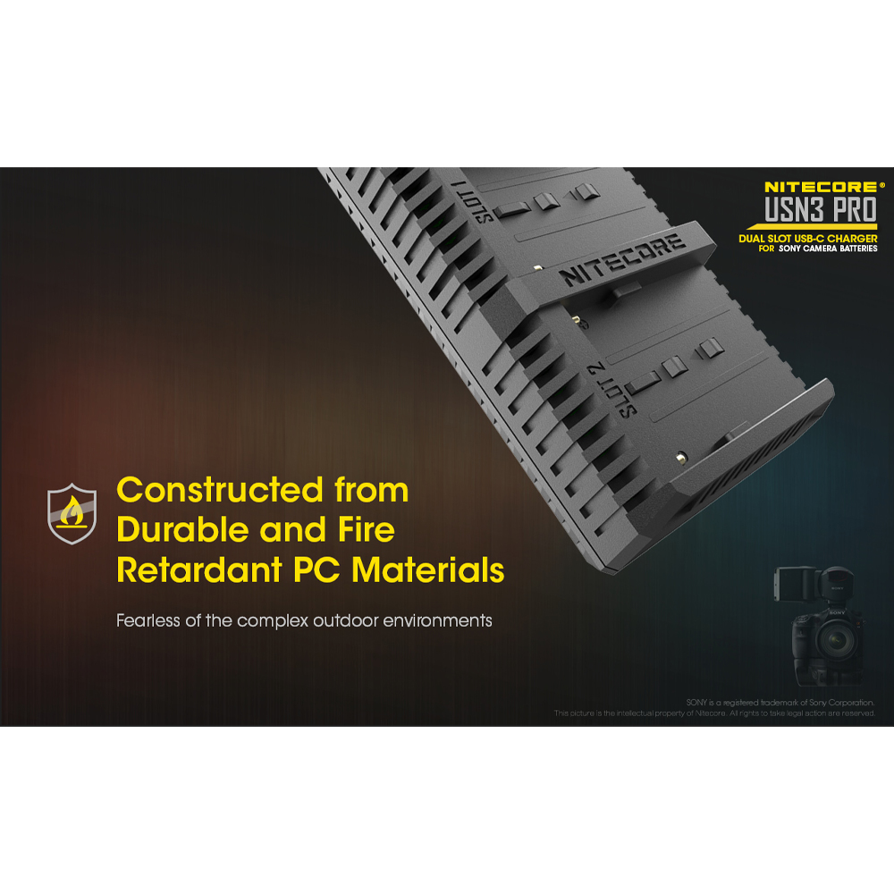 Gambar produk NITECORE Charger Baterai 2 Slot Sony NP-FM500H NP-F730 NP-F750 QC LCD - USN3 Pro