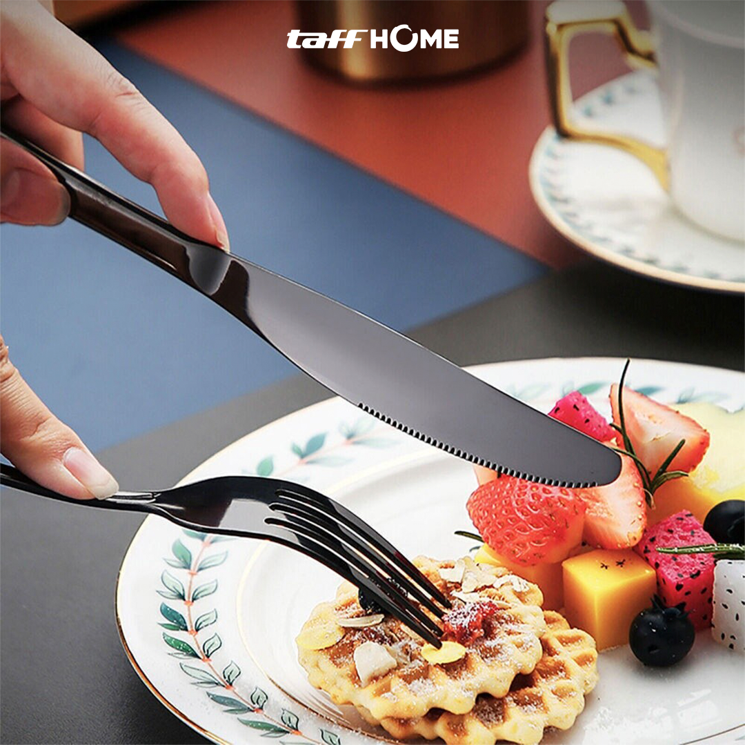 TaffHOME Set Perlengkapan Makan Sendok Garpu Pisau Sumpit Sedotan - EA02300 Gambar produk TaffHOME Set Perlengkapan Makan Sendok Garpu Pisau Sumpit Sedotan - EA02300