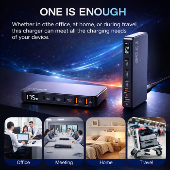 Gambar produk ILEPO Charger USB Docking Station 6 Multi Port Type C PD QC GaN 175W - ZETX175W-U