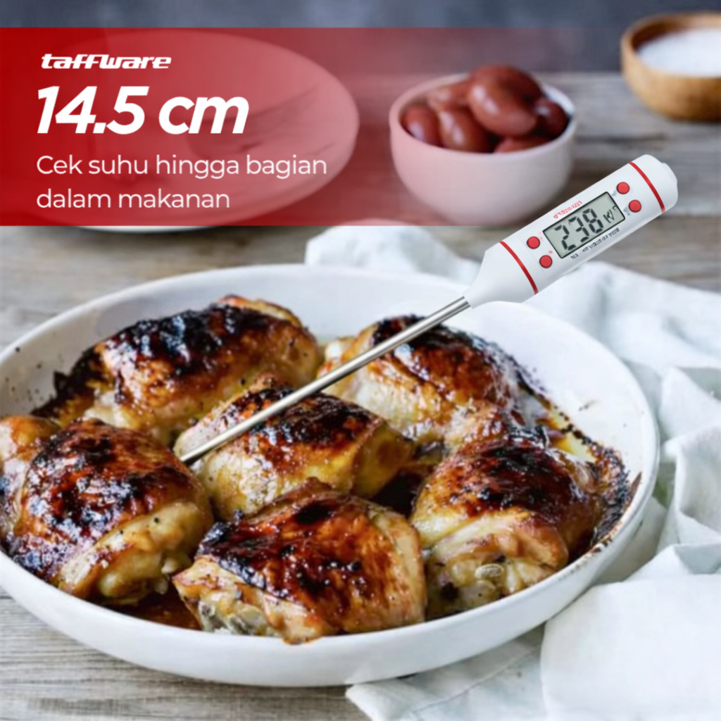 Taffware Termometer Pengukur Suhu Makanan Digital Daging Kopi Susu - TP101 Gambar produk Taffware Termometer Pengukur Suhu Makanan Digital Daging Kopi Susu - TP101